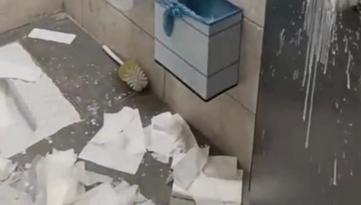 Hastanede kamu malına vahşet! Yeni açılan Kadın Doğum Hastanesi tuvaletinde tahribat kamerada  – Videolu Haber
