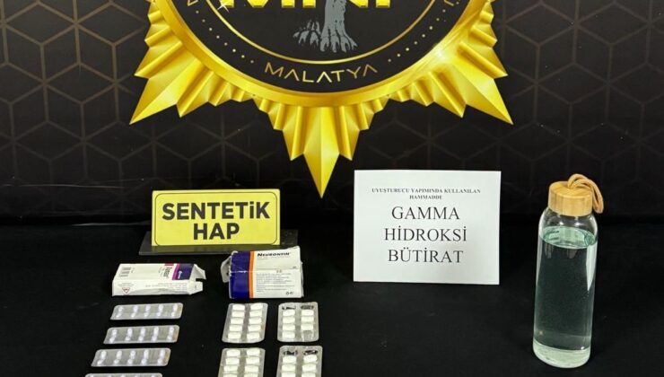 Malatya’da ilk defa GHB maddesi ele geçirildi