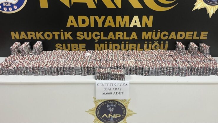Adıyaman’da narkotik operasyonu: 2 tutuklama, 16 bin 660 adet sentetik ecza ele geçirildi  – Videolu Haber