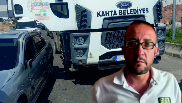 Kahta Belediyesi’ne ait çöp kamyonu kazaya karıştı: Mağdur vatandaş hakkını arıyor