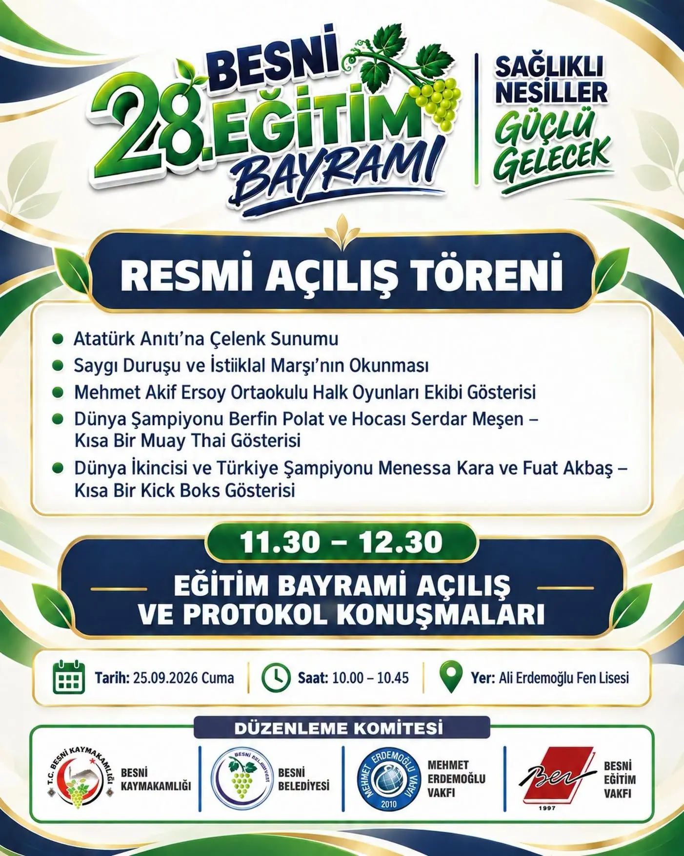 28. Besni Eğitim Bayramı Programı Açıklandı