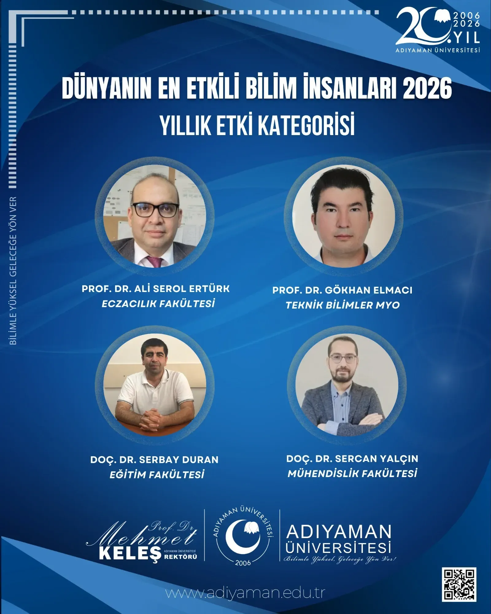 ADYÜ’den büyük başarı! 4 Akademisyen dünya listesinde