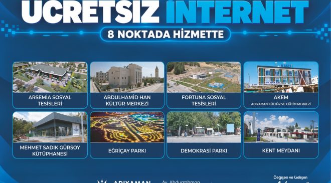 Ücretsiz Wi-Fi Sekiz Noktada Hizmette
