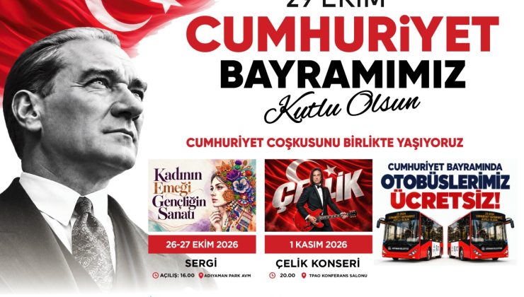 Adıyaman Belediyesi 29 Ekim Cumhuriyet Bayramı Kutlama İlanı