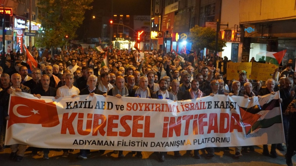 Adıyaman’da Aksa Tufanı’nın 3. yılı yürüyüşü: ‘Mekke İttifakı’nın göbeğine Gazze’yi koyalım’  – Videolu Haber